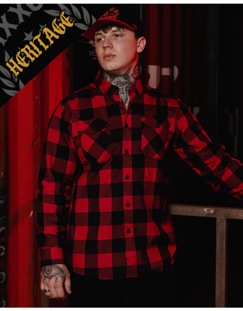 DIXXON MENS RED RUM HERITAGE FLANNEL (ASSORTED)
