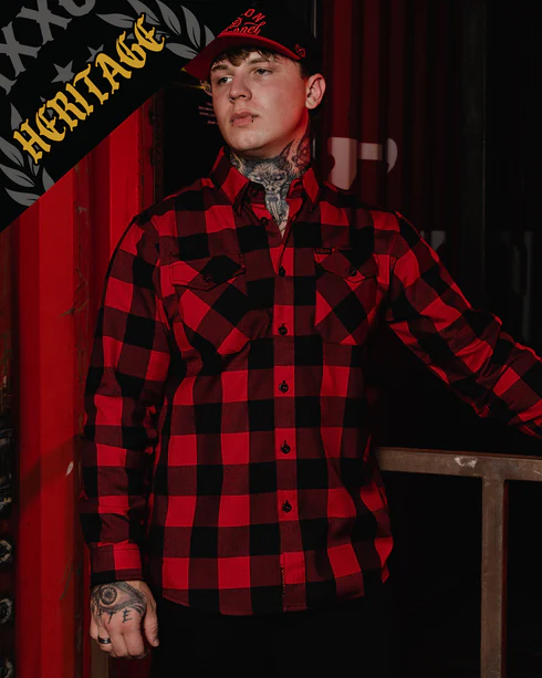 DIXXON MENS RED RUM HERITAGE FLANNEL - ASSORTED
