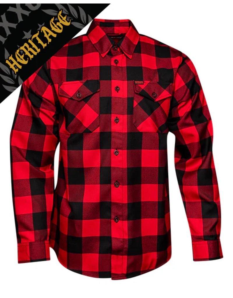 DIXXON MENS RED RUM HERITAGE FLANNEL (ASSORTED)