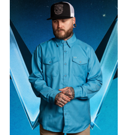 DIXXON MENS WEEZER BLUE ALBUM FLANNEL - BLUE