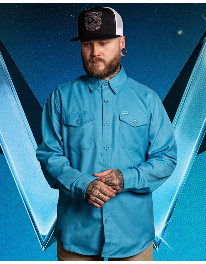 DIXXON MENS WEEZER BLUE ALBUM FLANNEL (BLUE)