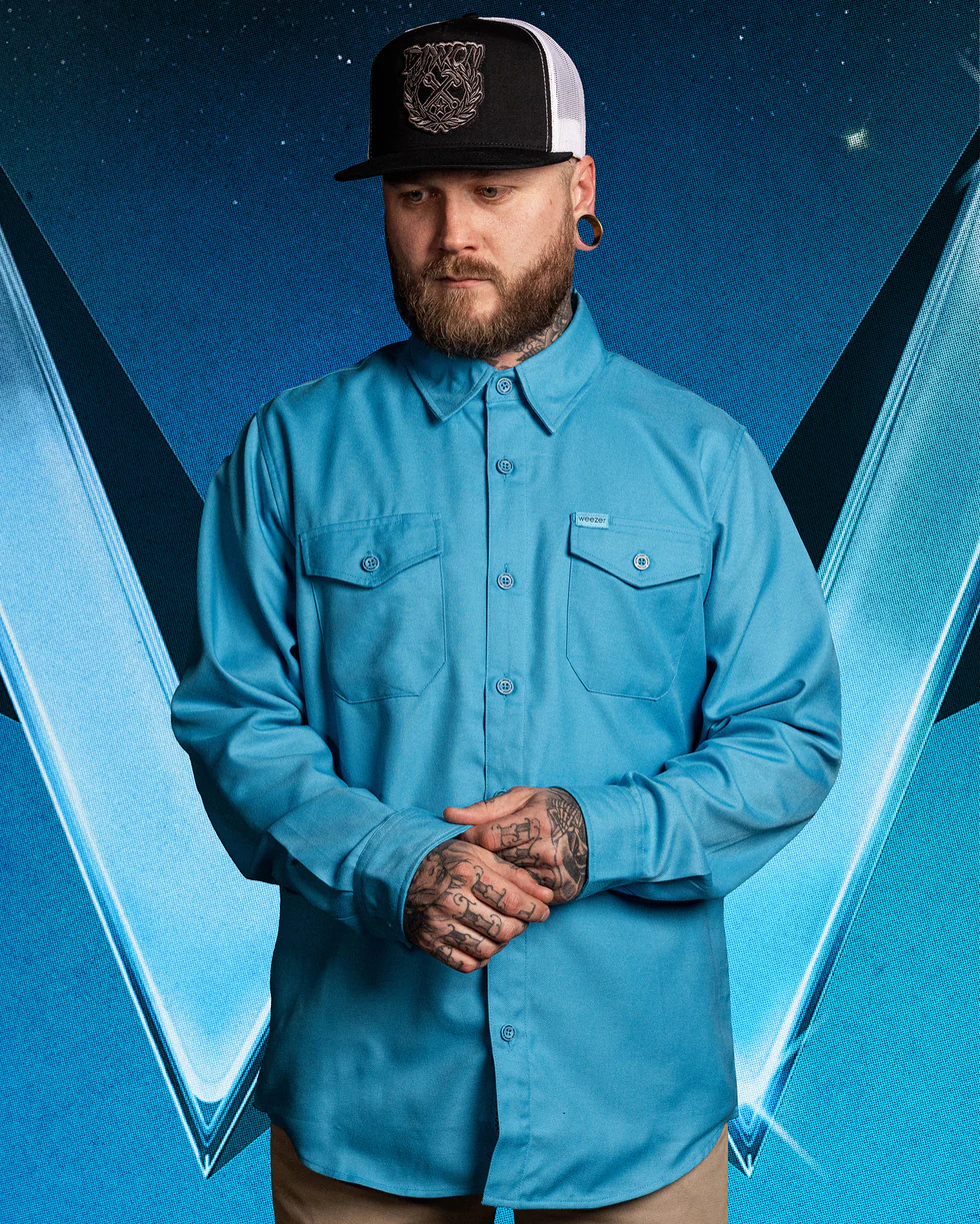 DIXXON MENS WEEZER BLUE ALBUM FLANNEL - BLUE