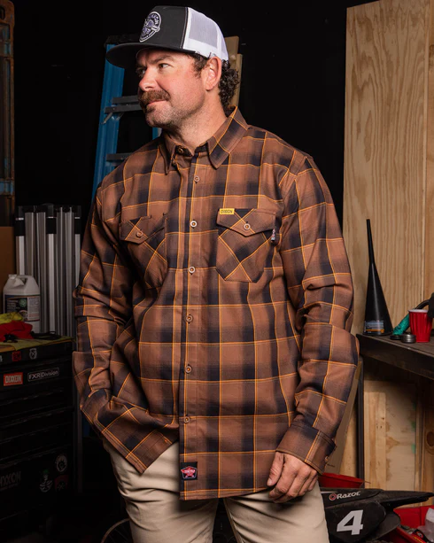 DIXXON MENS YARNELL FR FLANNEL - BROWN