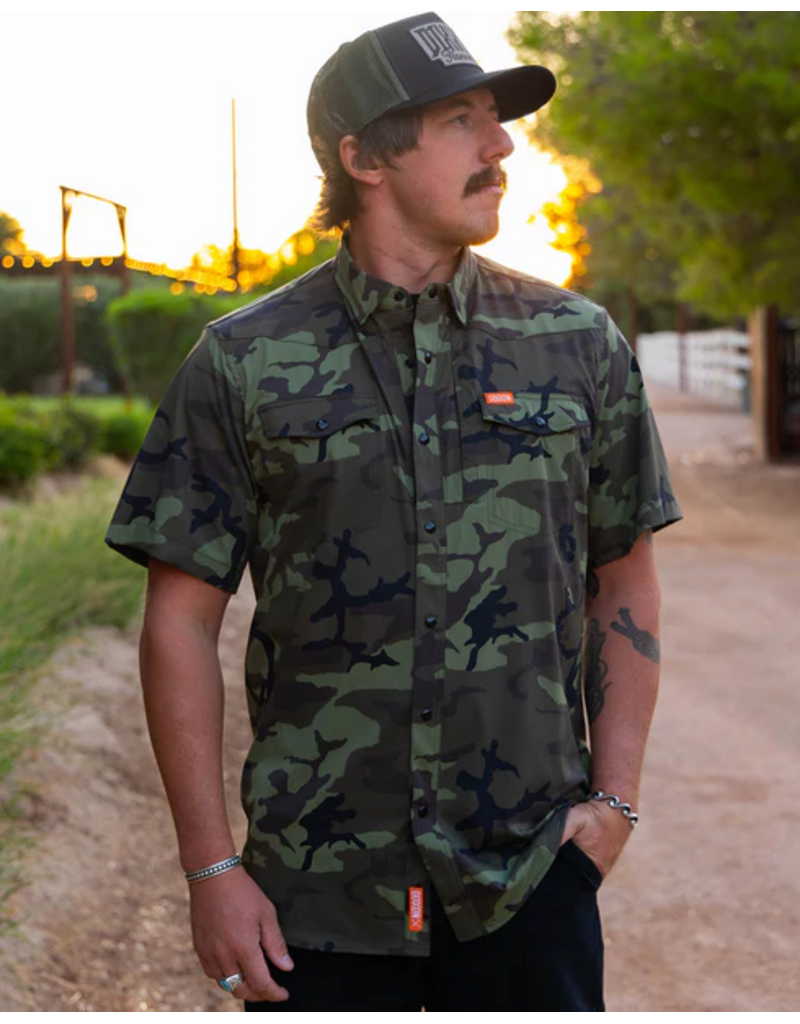 DIXXON MENS OUTDOORSMAN S/S SHIRT (CAMO)