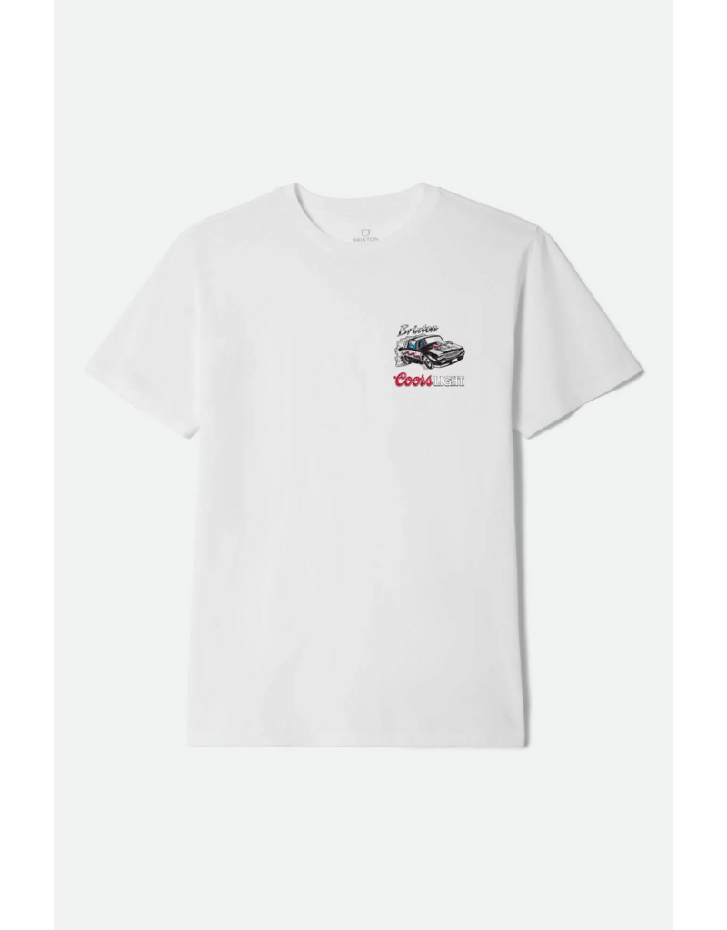 BRIXTON COORS LIGHT RACEWAY S/S STANDARD TEE (WHITE)