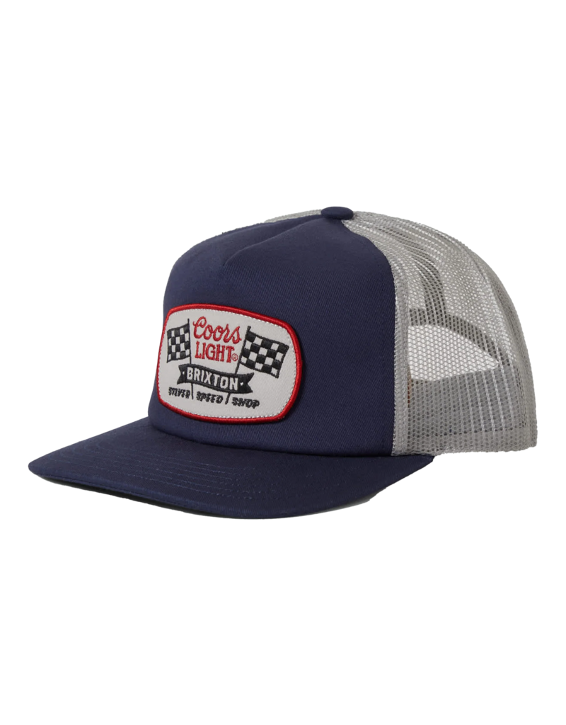 BRIXTON COORS LIGHT PIT STOP MP TRUCKER HAT (NAVY/SILVER)
