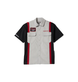 BRIXTON COORS LIGHT SHAKE DOWN S/S WOVEN - SILVER/BLACK