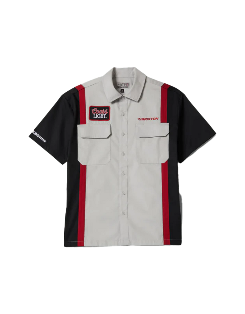 BRIXTON COORS LIGHT SHAKE DOWN S/S WOVEN (SILVER/BLACK)