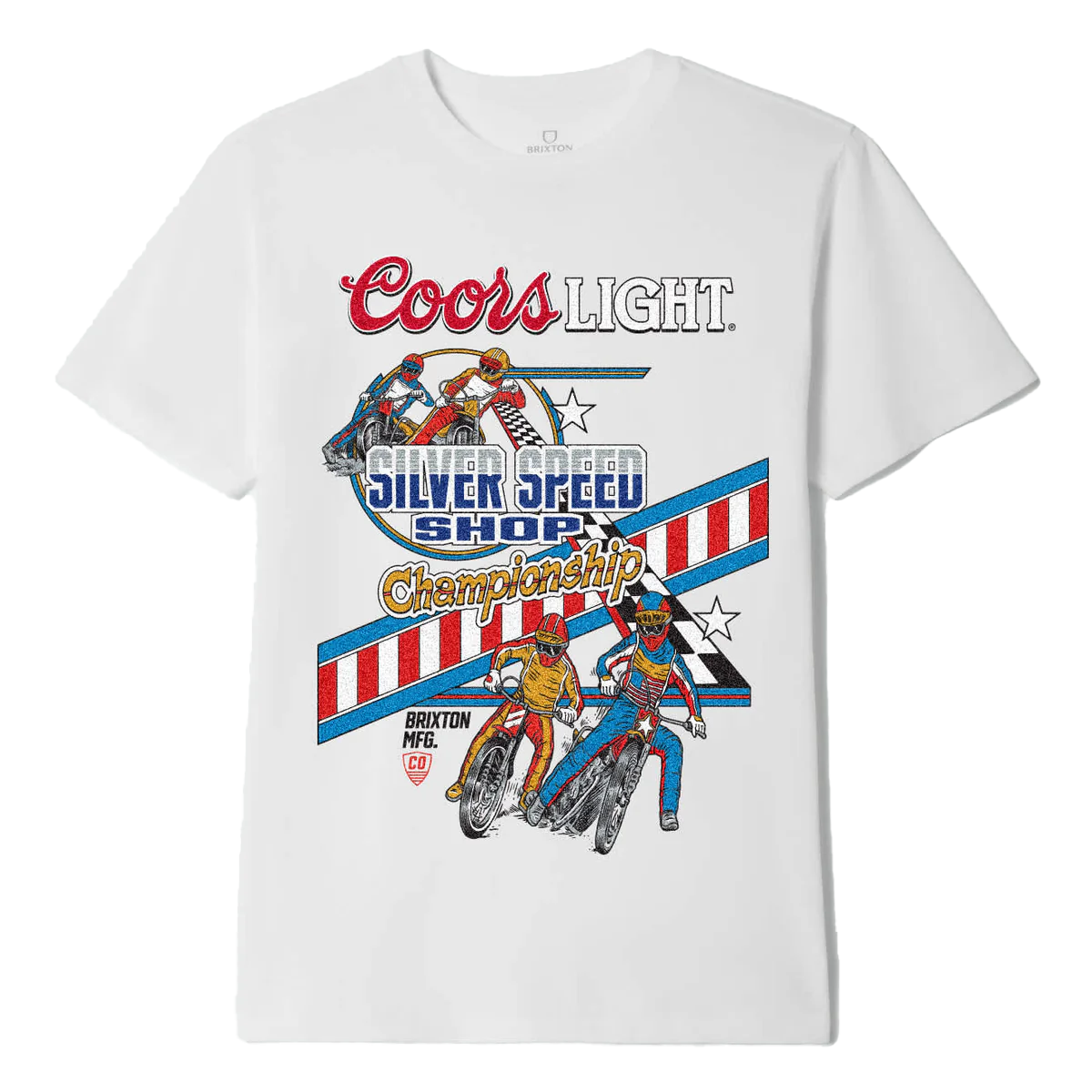 BRIXTON COORS LIGHT BERM S/S STANDARD TEE - WHITE