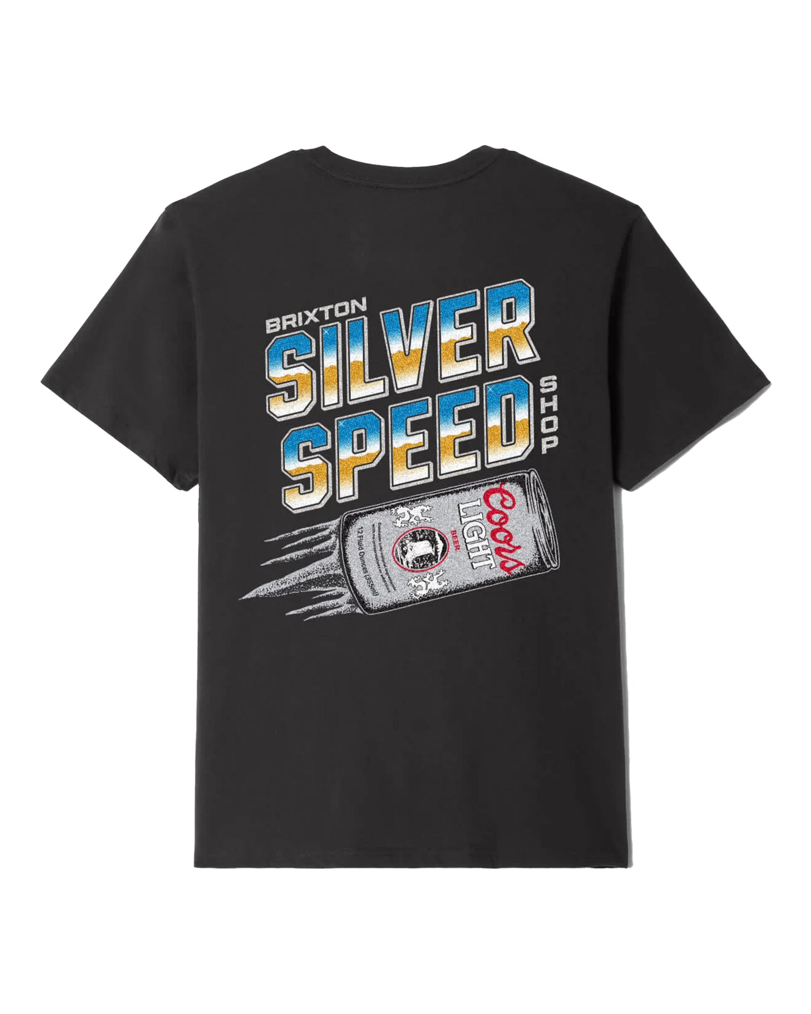 BRIXTON COORS LIGHT SILVER SPEED S/S STANDARD TEE - BLACK