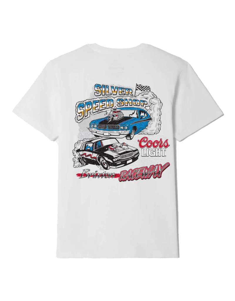 BRIXTON COORS LIGHT RACEWAY S/S STANDARD TEE (WHITE)