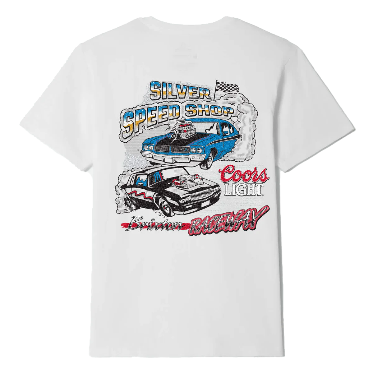 BRIXTON COORS LIGHT RACEWAY S/S STANDARD TEE - WHITE