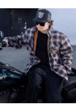 DIXXON MENS COPPERLINE SHERPA FLANNEL JACKET (BLACK/ORANGE)