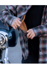 DIXXON MENS COPPERLINE SHERPA FLANNEL JACKET (BLACK/ORANGE)