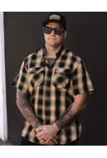 DIXXON MENS BARRIO HERITAGE S/S BAMBOO SHIRT (TAN/BLACK)