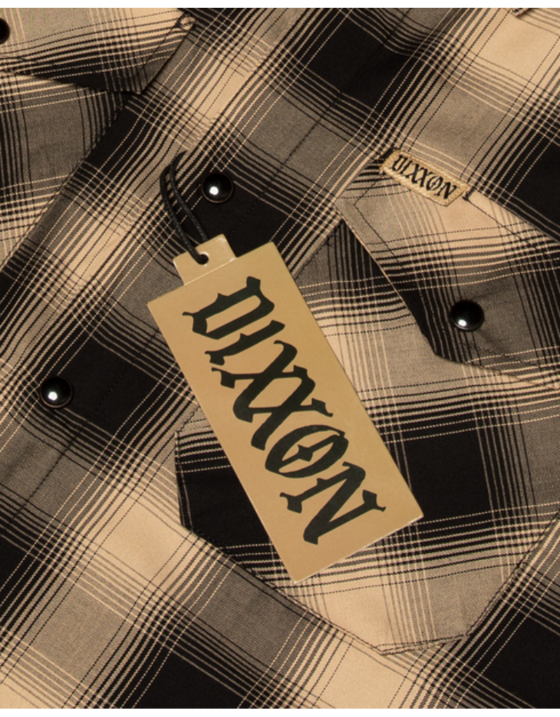 DIXXON MENS BARRIO HERITAGE S/S BAMBOO SHIRT (TAN/BLACK)