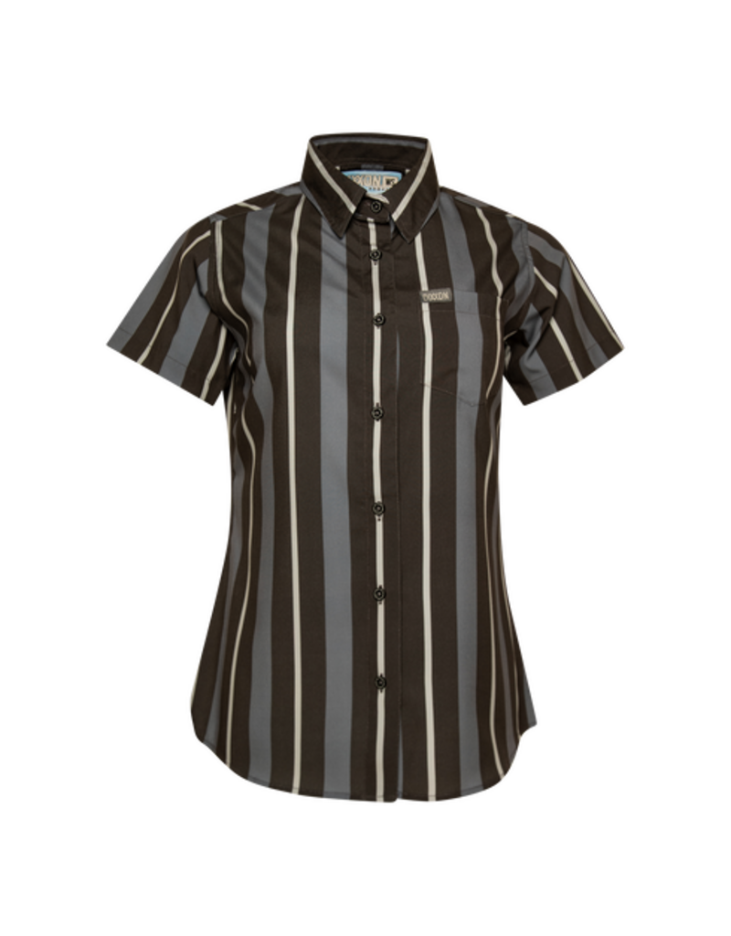 DIXXON WOMENS THE MARINA PARTY SHIRT (GREY/BLACK/WHITE)