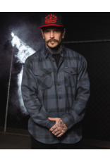 DIXXON MENS THE STEALTH FLANNEL (GREY/BLACK/RED/WHITE)