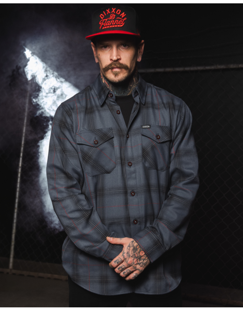 DIXXON MENS THE STEALTH FLANNEL (GREY/BLACK/RED/WHITE)