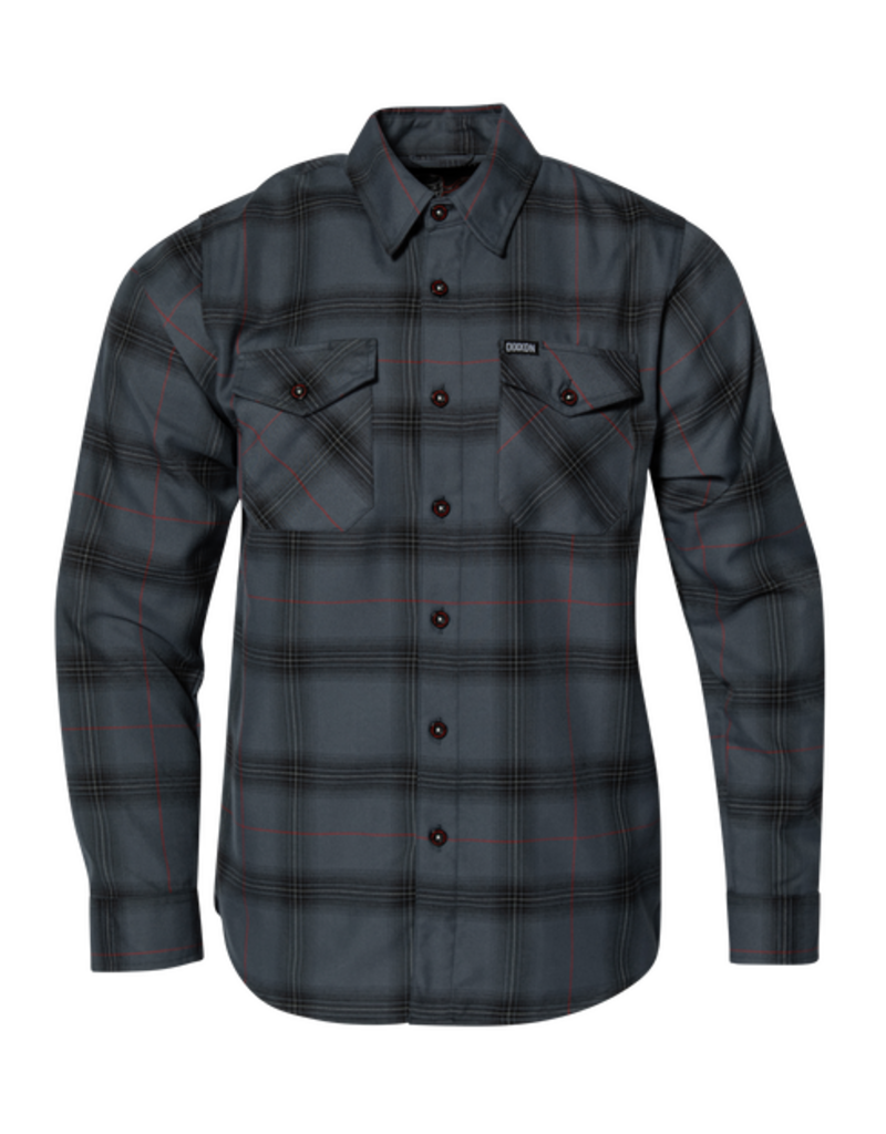 DIXXON MENS THE STEALTH FLANNEL (GREY/BLACK/RED/WHITE)