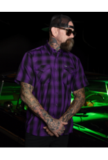 DIXXON MENS ROYALTY HERITAGE S/S BAMBOO SHIRT (PURPLE/BLACK)