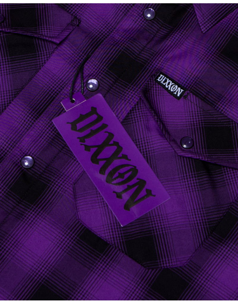 DIXXON MENS ROYALTY HERITAGE S/S BAMBOO SHIRT (PURPLE/BLACK)