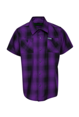 DIXXON YOUTH ROYALTY HERITAGE S/S BAMBOO SHIRT (PURPLE/BLACK)