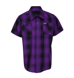 DIXXON YOUTH ROYALTY HERITAGE S/S BAMBOO SHIRT - PURPLE/BLACK