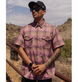 DIXXON MENS DESERT ROSE SHORTIE FLANNEL - PINK/PURPLE/YELLOW/BLACK