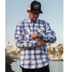 DIXXON MENS GULF STREAM FLANNEL - BLUE/WHITE