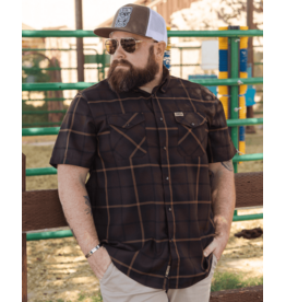 DIXXON MENS STOCKYARD SHORTIE FLANNEL - BROWN/BLACK