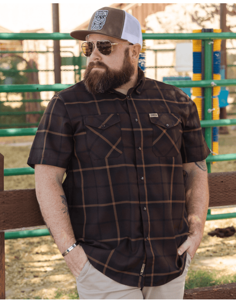 DIXXON MENS STOCKYARD SHORTIE FLANNEL (BROWN/BLACK)