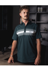 DIXXON MENS WHITE STRIPE PREMIUM STRIPED POLO (STRIPED GREEN)
