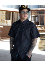 DIXXON MENS HIGH DESERT S/S PARTY SHIRT (BLACK/TEAL)