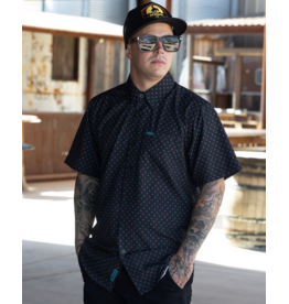 DIXXON MENS HIGH DESERT S/S PARTY SHIRT - BLACK/TEAL