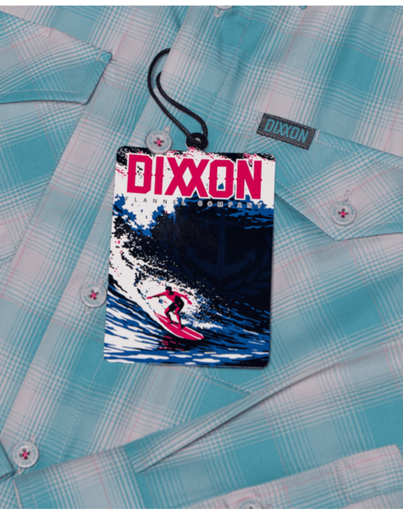 DIXXON MENS THE CURL L/S BAMBOO SHIRT (BLUE/WHITE/PINK)