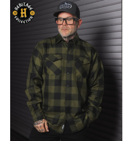 DIXXON MENS OD HERITAGE FLANNEL - GREEN/BLACK
