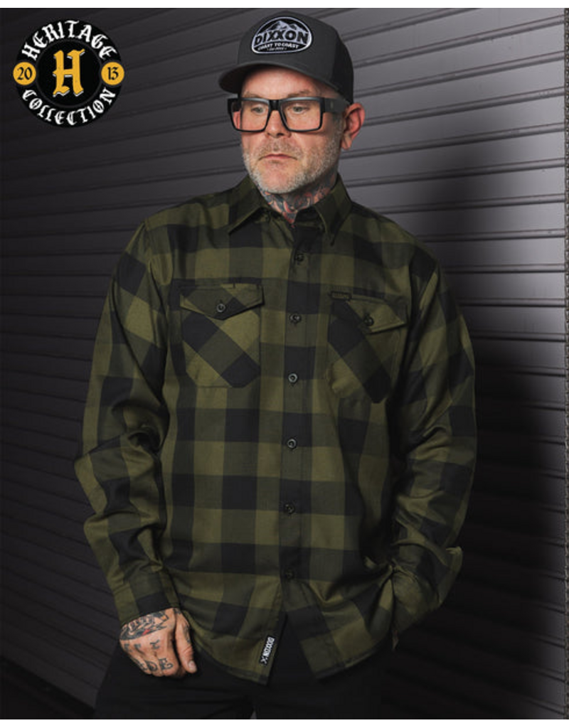 DIXXON MENS OD HERITAGE FLANNEL (GREEN/BLACK)