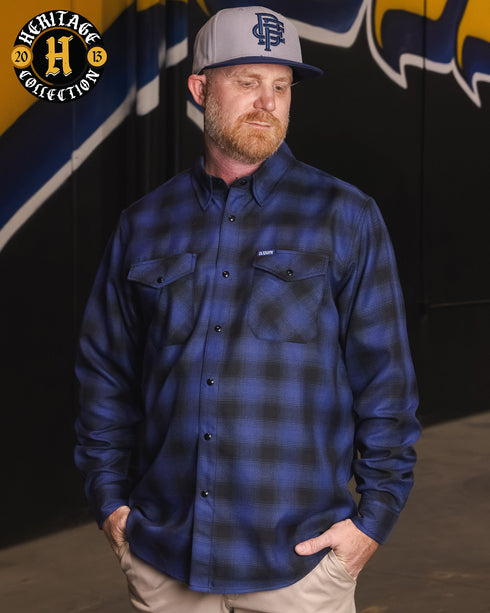 DIXXON MENS KNOCKOUT HERITAGE FLANNEL - BLUE/BLACK