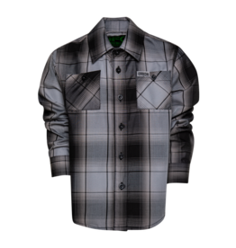 DIXXON MENS ASPHALT L/S BAMBOO SHIRT - GREY/BLACK
