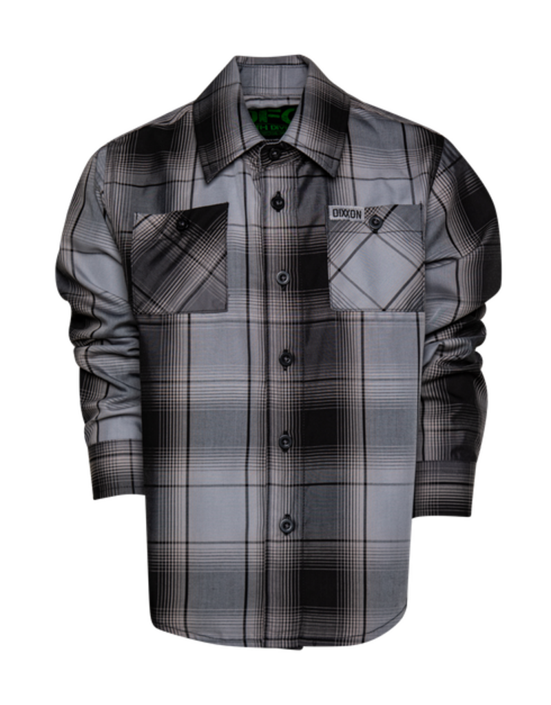 DIXXON MENS ASPHALT L/S BAMBOO SHIRT (GREY/BLACK)