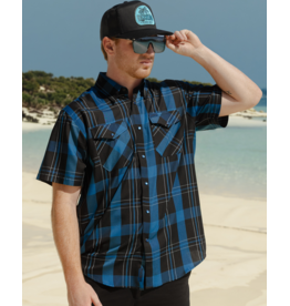DIXXON MENS BLACK SEA S/S BAMBOO SHIRT - BLUE
