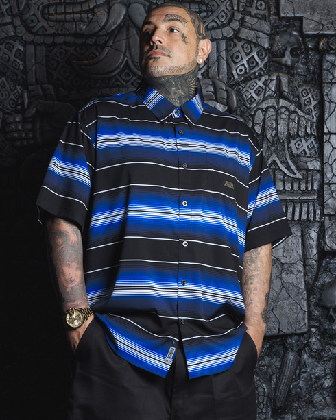 DIXXON MENS LOW LOW PARTY SHIRT - BLUE