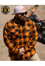 DIXXON MENS FLAT TRACK HERITAGE FLANNEL (ORANGE/BLACK)