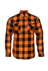 DIXXON MENS FLAT TRACK HERITAGE FLANNEL (ORANGE/BLACK)