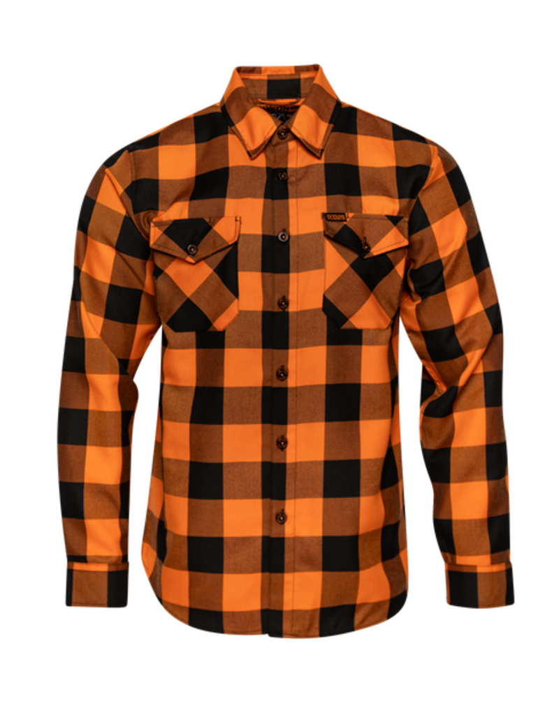DIXXON MENS FLAT TRACK HERITAGE FLANNEL (ORANGE/BLACK)