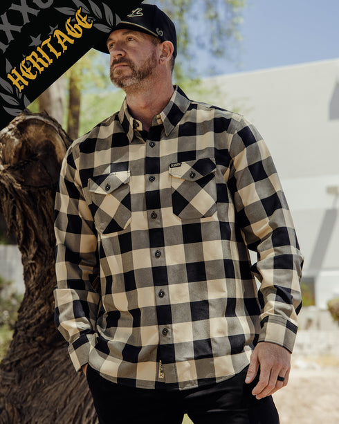 DIXXON MENS BRAVO HERITAGE FLANNEL - BROWN/BLACK