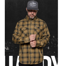 DIXXON MENS HARDY FLANNEL - BLACK/GOLD