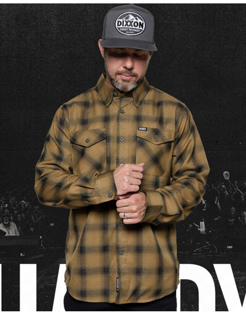 DIXXON MENS HARDY FLANNEL (BLACK/GOLD)
