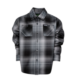 DIXXON YOUTH WHAT NO WAY FLANNEL - GREY/BLACK/WHITE